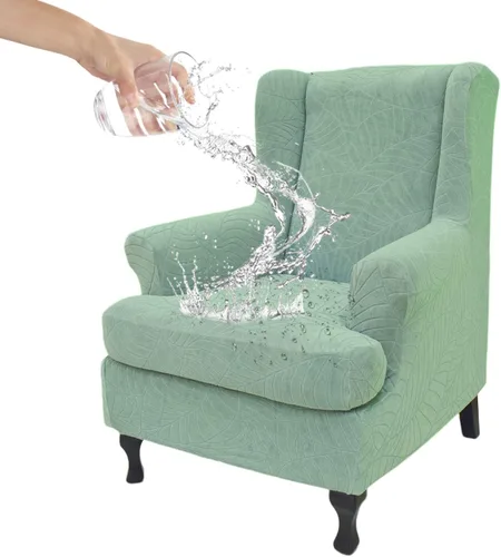 Miniatura 16 de Eco-Ancheng Funda para silla Wingback, 2 piezas, respaldo de ala, fundas de elastano para sillón con respaldo de ala, fundas para sillón con parte