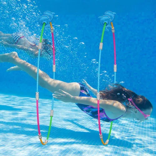 Juguetes de piscina para niños, paquete de 2 anillos deportivos subacuáticos para niños, juegos de piscina ideales para niños y niñas de 5, 6, 7, 8,