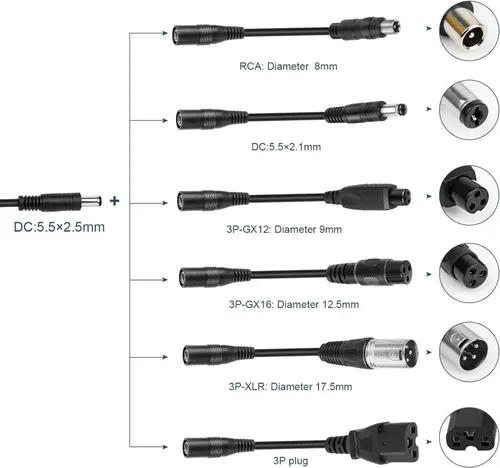 Miniatura 2 de Cargador de 42V 2A con 7 conexiones de enchufes, para maquinilla de afeitar/Jetson/Voyage, gotrax, cargador ninebot para batería de iones de litio