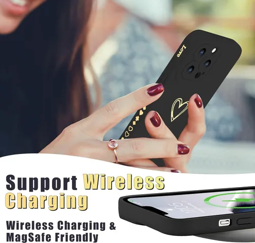 Miniatura 6 de Teageo Funda compatible con iPhone 13 Pro de 6.1 pulgadas para mujeres y niñas, bonito corazón de amor de lujo