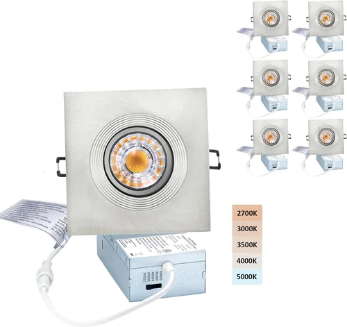 Miniatura 9 de POPANU Foco giratorio de cardán empotrado sin canless de 5 CCT de 3 pulgadas, lámpara de techo de globo ocular de 3 pulgadas, luces empotrables