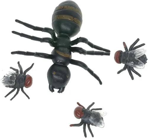Miniatura 5 de Cooplay 30 piezas de moscas falsas insectos, insectos, insectos, reptiles, bromas, trucos de miedo, cerebros difíciles para Halloween, día