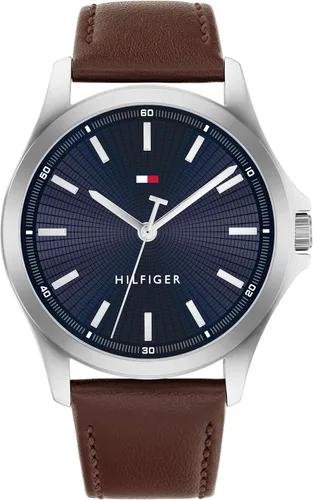 Miniatura 9 de Tommy Hilfiger Men's 3-Hand Quartz Watch – 42mm Case, Leather Strap, 3 ATM Water Resistant, Modern Everyday Timepiece, Gift for Him