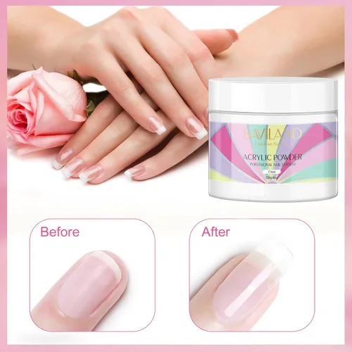 Miniatura 3 de SAVILAND Polvo acrílico transparente para uñas superduras – 4.23 oz/120 g de polvo acrílico profesional para uñas, gran capacidad para arte de uñas