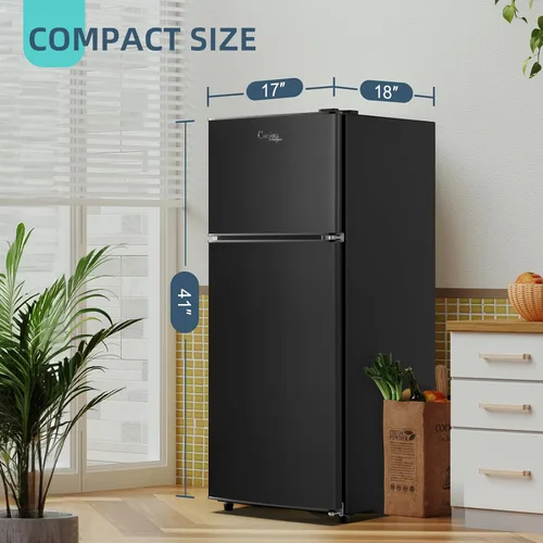 Miniatura 3 de Cucina Magica - Mini refrigerador con congelador, 3.2 pies cúbicos, pequeño refrigerador, 7 termostatos ajustables, ahorro de energía, bajo nivel