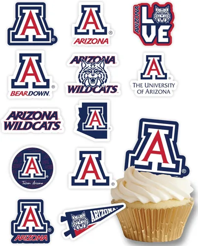 Miniatura 9 de Decoraciones para cupcakes de la Universidad de Alabama, suministros para fiestas de fútbol americano, cumpleaños, graduación (24 piezas)