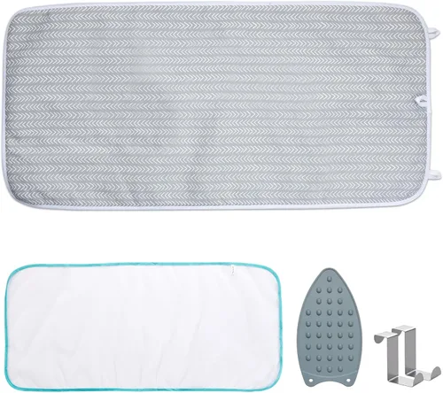 Miniatura 27 de Seiritex Funda para tabla de planchar de 12 x 32 pulgadas, se adapta a la tabla de planchar reflectante al calor, acolchado grueso con bordes