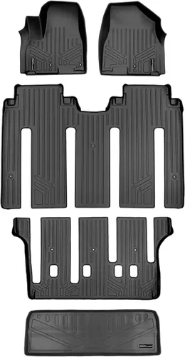 Miniatura 10 de SMARTLINER Juego de tapetes de piso de 2 filas para Kia Sedona 2015-2021