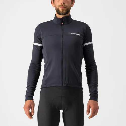 Miniatura 2 de Castelli Camiseta Fondo 2 FZ para hombre, manga larga con aislamiento polar, con cremallera y cuello alto para ciclismo de carretera y grava I