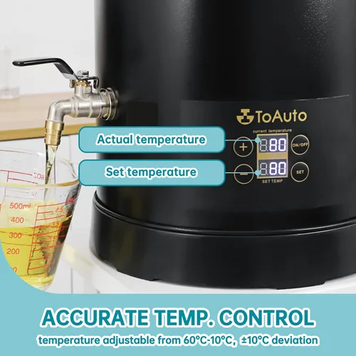 Miniatura 3 de TOAUTO 20 libras derretidor de cera digital para hacer velas comercial olla de fusión de cera eléctrica con panel de control de temperatura preciso