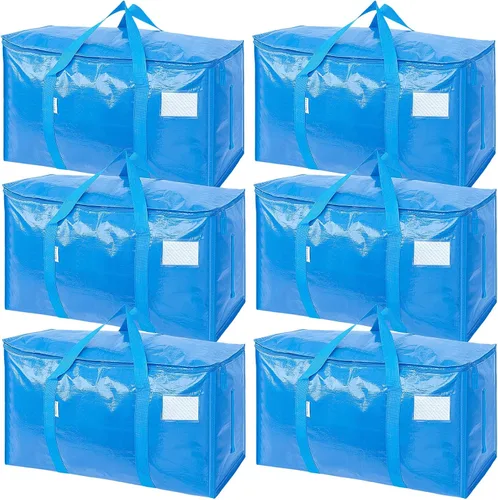 Miniatura 23 de TICONN Paquete de 2 bolsas de mudanza extra grandes resistentes con cremalleras y asas de transporte, bolsas de almacenamiento duraderas