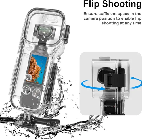 Miniatura 4 de FitStill Funda de buceo impermeable compatible con DJI Osmo Pocket 3,147FT/45M carcasa protectora subacuática con soporte de montaje Pocket3 Kit