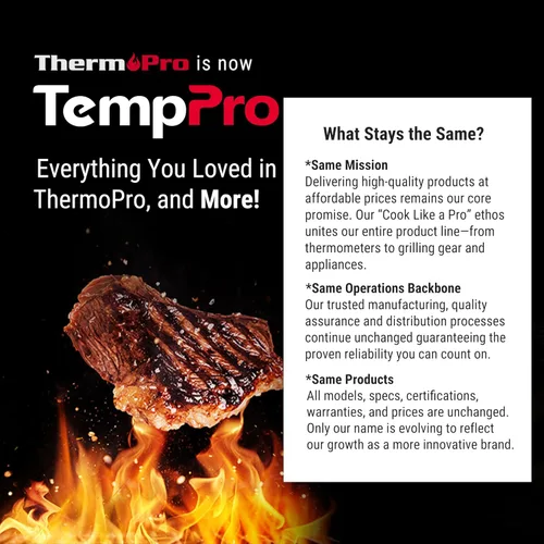 Miniatura 7 de ThermoPro Termómetro digital para carne con indicador de temperatura, termómetro de alimentos de lectura instantánea con sonda y luz de fondo