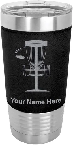 Miniatura 22 de LaserGram Vaso aislado al vacío de 20 onzas, Disc Golf, grabado personalizado incluido (piel sintética, estilo béisbol)