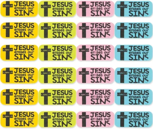 Borradores de Jesús Erases Our Sins - 24 piezas - Papelería para la iglesia, escuela dominical y suministros de Pascua