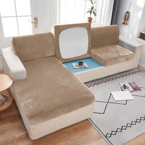 Miniatura 15 de Funda elástica para cojín de sofá, funda protectora para muebles de sofá, funda de asiento de sofá, estampado floral con parte inferior elástica, #17