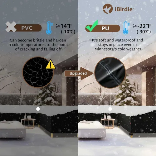 Miniatura 4 de iBirdie Funda para sofá modular de exterior, para 85 x 85 pulgadas, 84 x 84, 83 x 83, 82 x 82, en forma de L, para sofá de patio, impermeable, a