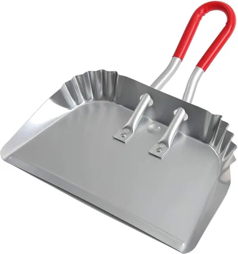 Miniatura 7 de TOP DOG Recogedor de metal de 17 pulgadas, sartenes de aluminio resistentes que no se astillan ni doblan el borde de chapa metálica plana contra