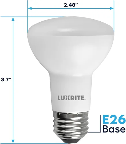 Miniatura 3 de LUXRITE foco LED BR20, equivalente a 45 W, 3500 K luz blanca natural, regulable, 460 lúmenes, foco LED inundante R20 de 6.5 W, Energy Star, a prueba