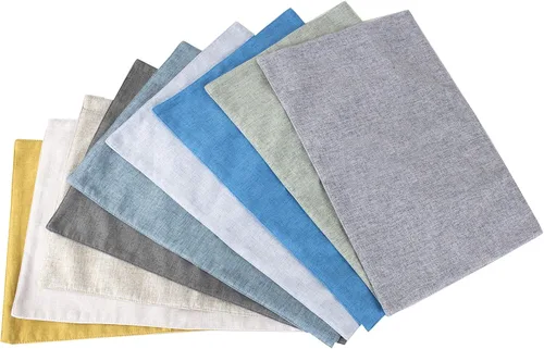 Miniatura 6 de Fennco Styles Classic Woven Textile - Manteles individuales decorativos de 12 x 18 pulgadas, juego de 4 manteles individuales de mesa color crudo