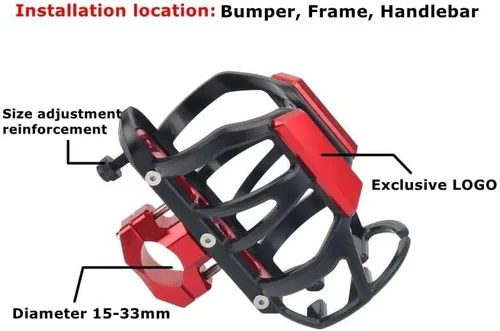 Miniatura 3 de M - Soporte para botellas de bebidas CNC para bebidas de agua montado para Yamaha XMAX300 400 125 X-MAX 125 250 300 400 Y (Color negro)