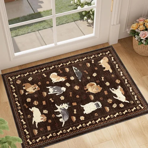 Miniatura 217 de DUKINO Alfombra de área de 6 x 9 pies, alfombra floral para sala de estar, ligera, antideslizante, lavable, alfombra de interior de pelo bajo
