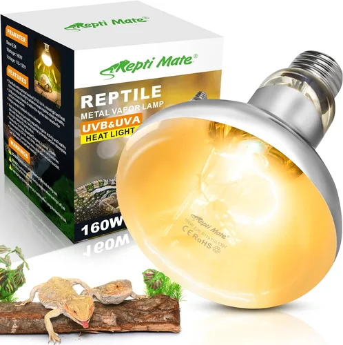 Miniatura 10 de Paquete de 2 bombillas de calor de reptiles de 100 W, bombilla de espectro completo para reptiles UVA/UVB y luz de punto de disfrute, luz UVB