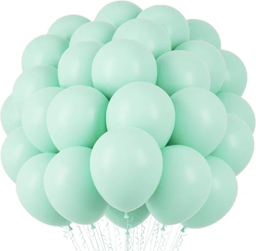 Miniatura 44 de Voircoloria - Globos azul bebé claro, paquete de 66 globos de 12 pulgadas de látex para fiestas para niños y niñas, para cumpleaños, baby shower, 16