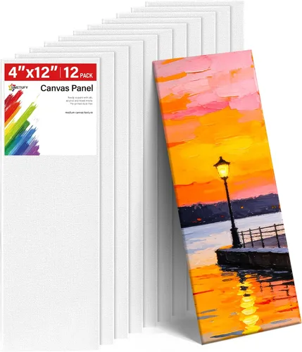 Miniatura 27 de Simetufy Paquete de 12 tableros de lienzo de 9 x 12 pulgadas para pintar paneles de lienzo, imprimados con gesso sin ácidos, 100% algodón