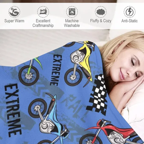 Miniatura 2 de Manta fresca para motocicleta, manta de cama suave y cálida para niños, adolescentes, regalos para sofá, dormitorio, sofá, oficina, automóvil, manta