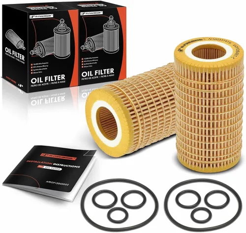 A-Premium Filtro de aceite de protección de 2 piezas de 10K Miles compatible con Mercedes-Benz C230/240/250/280/300/32 AMG/320/350/43 AMG/55 AMG,