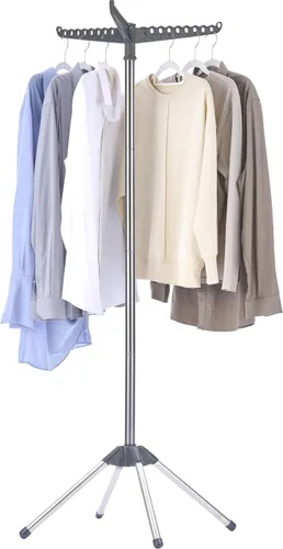 Miniatura 14 de CASAMAYA CDR001B01 - Tendedero plegable de 59 pulgadas para interiores con riel giratorio para ropa para 27 piezas de ropa, ahorro de espacio, acero