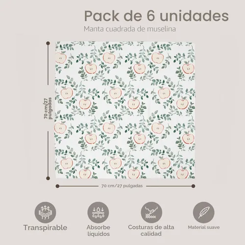 Miniatura 4 de GLLQUEN BABY Manta de Recepción para Niño Algodón de Muselina Mantas para Envolver Niñas Recién Nacidas Cuadrados Transpirable y Suave Mantas