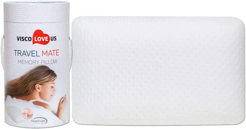 Miniatura 6 de ProComf - Almohada de espuma viscoelástica para viaje y campamento, bebé, niño, adolescente, adulto (blanco nieve con fundas)