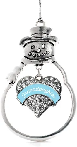 Miniatura 45 de Inspired Silver - Big Sis - Adorno de Navidad plateado - Adorno de árbol de Navidad con dije de corazón con circonita cúbica - Decoración colgante