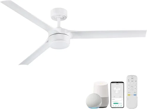Miniatura 9 de cumilo Ventiladores de techo inteligentes de 52 pulgadas con luz y control remoto, luces LED regulables, motor de CC silencioso, control a través