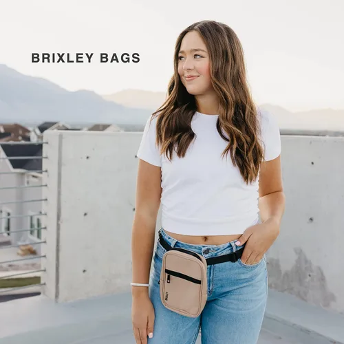 Miniatura 7 de Brixley Bolso bandolera Bolso de viaje para mujer, paquete de 9 bolsillos, 5 cangureras multiposición para uso diario y viajes