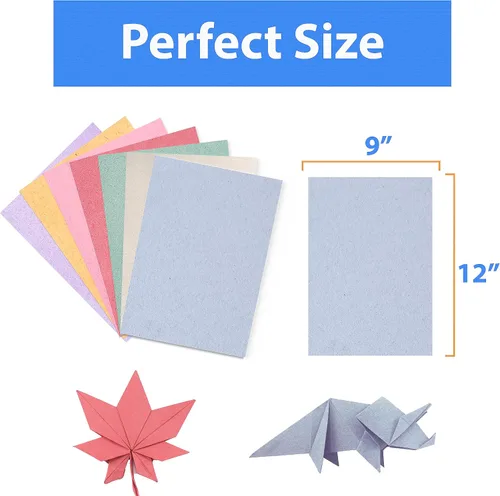 Papel de construcción a granel (2400 hojas), papel de construcción de 9 x 12 colores surtidos para niños, papel de arte de color, 600 hojas por