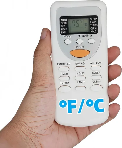 Control remoto de repuesto para aire acondicionado Amcoraire Duo Número de modelo: ZHF/JT-01 (pantalla tanto en Fahrenheit como Celsius)