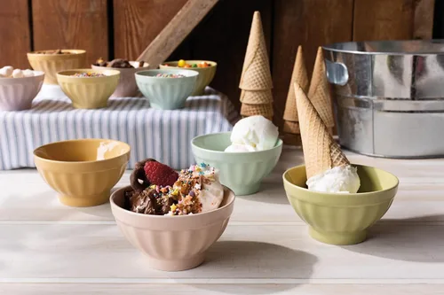 Miniatura 3 de Now Designs Flora - Cuencos de cerámica para helados, juego de 4, 8 onzas