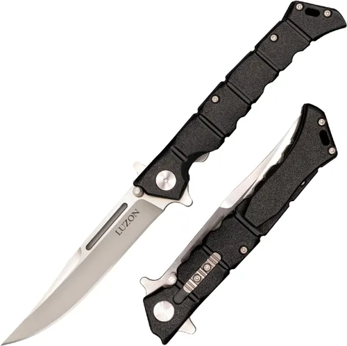 Cold Steel Mediano Luzon de 4" con hoja de 8Cr13MoV de punto de navaja ultra afilada, mango de 5" GFN, cuchillo plegable táctico EDC con cerradura
