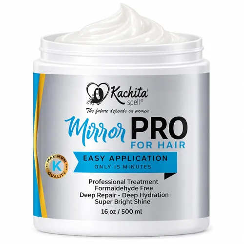 Kachita Spell MirrorPRO - Mascarilla capilar para cabello seco dañado, tratamiento intensivo de reparación capilar, mascarilla hidratante y