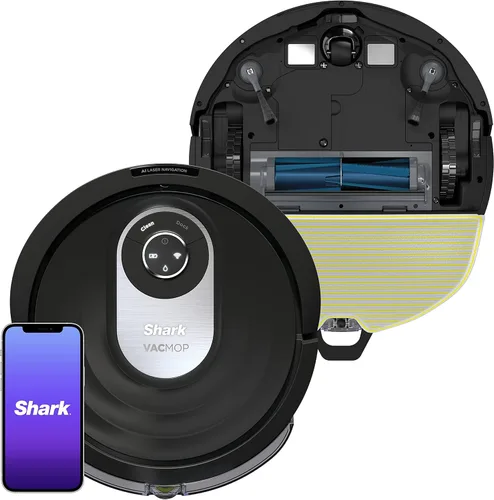 Shark AI VACMOP RV2001WD - Aspiradora y trapeador robot con cepillo autolimpiante, navegación avanzada, ideal para el pelo de mascotas, funciona con