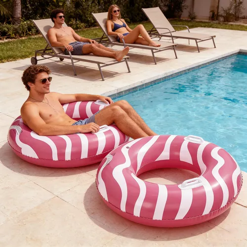 Miniatura 3 de 1 juego de flotadores para tumbonas de piscina para adultos, extra grande, flotadores inflables para piscina, flotadores de agua para piscina, lago