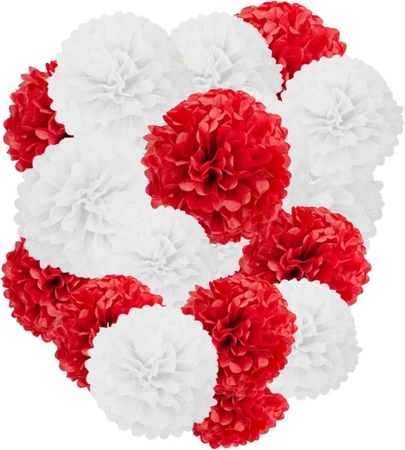 Miniatura 6 de Capesaro Pompones de Papel Dorado y Negro - 10", 12" Decoraciones de Papel Tisú para Decoración Colgante de Fiestas - Juego de 12 Piezas