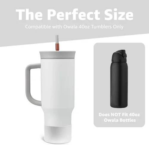 Miniatura 3 de Jmoe USA Funda de silicona para vaso Owala de 40 onzas, se adapta solo al vaso con asa, bota antideslizante, protege contra abolladuras y arañazos