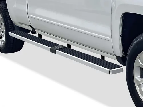 Miniatura 16 de APS - Estribos iBoard para Chevrolet con cabina extendida de 2 puertas completas + 2 puertas de apertura inversa, 4 pulgadas, Aluminio negro