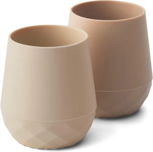 Miniatura 10 de SAMiGO Vasos de silicona para bebés de 6 a 12 meses, pequeñas tazas abiertas para entrenamiento y beber agua, suministros de destete dirigido por