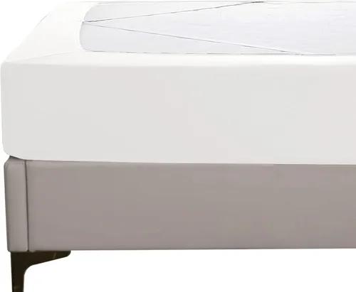 Miniatura 9 de Elegant Comfort Funda de somier, elástica y ajustada, falda de cama de 4 lados, tejido de jersey, alternativa elegante para falda de cama, suave