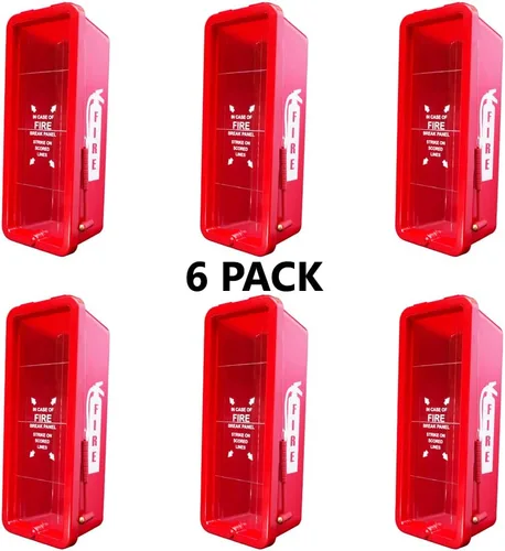 Miniatura 6 de Strike First Gabinete extintor de incendios de plástico resistente para interiores y exteriores de 5 libras (paquete de 6) para extintores